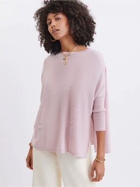 Mer Sea Women's Catalina Light Lavender Pink Crew Neck Sweater One Size